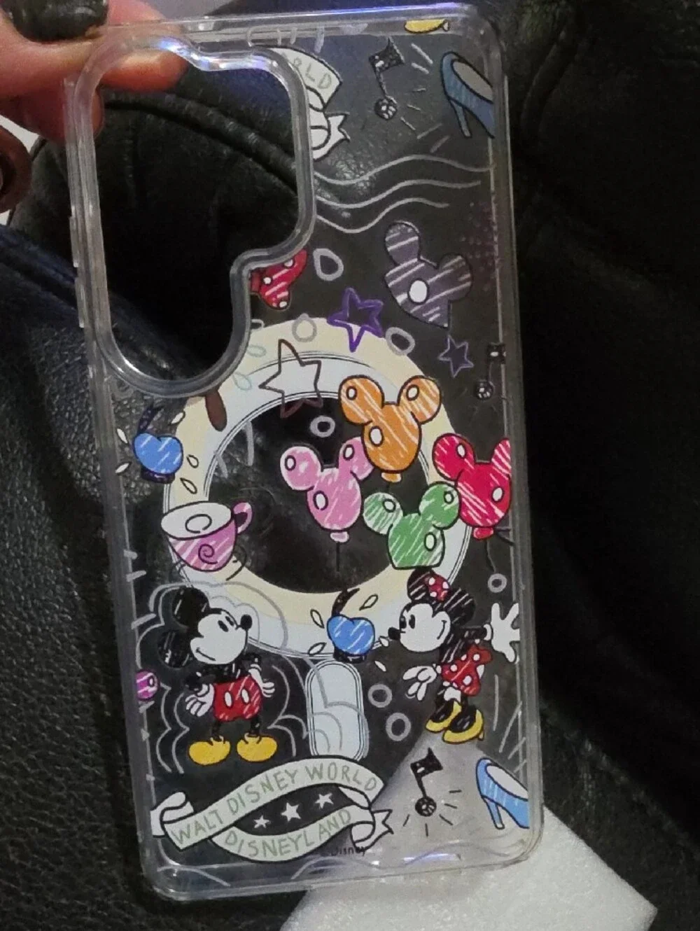 Disney Clear Phone Case with Mickey & Minnie Design - Multicolor